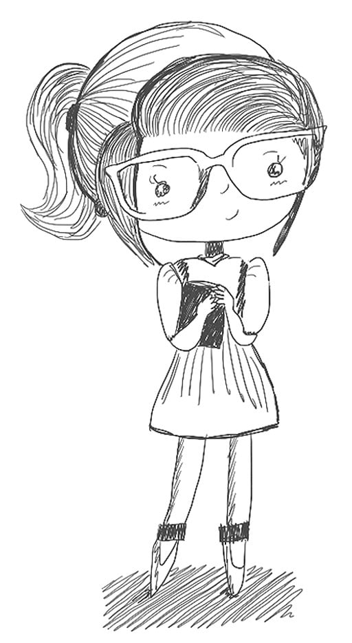 Schets met pen van Julia