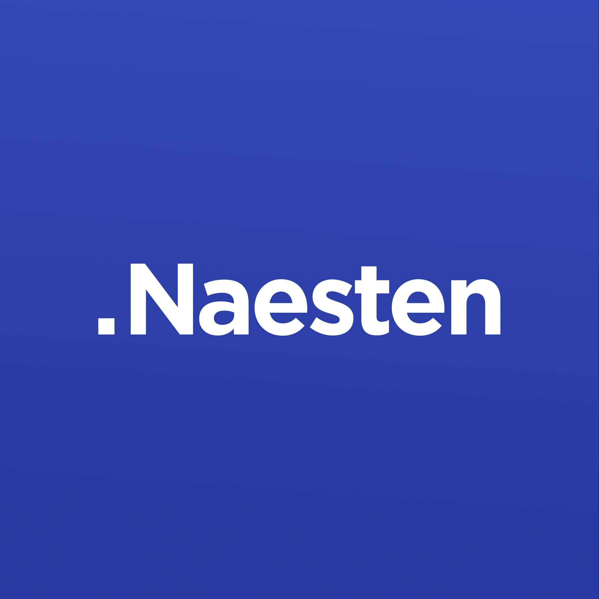 Uiteindelijke logo van Naesten in blauw vlak