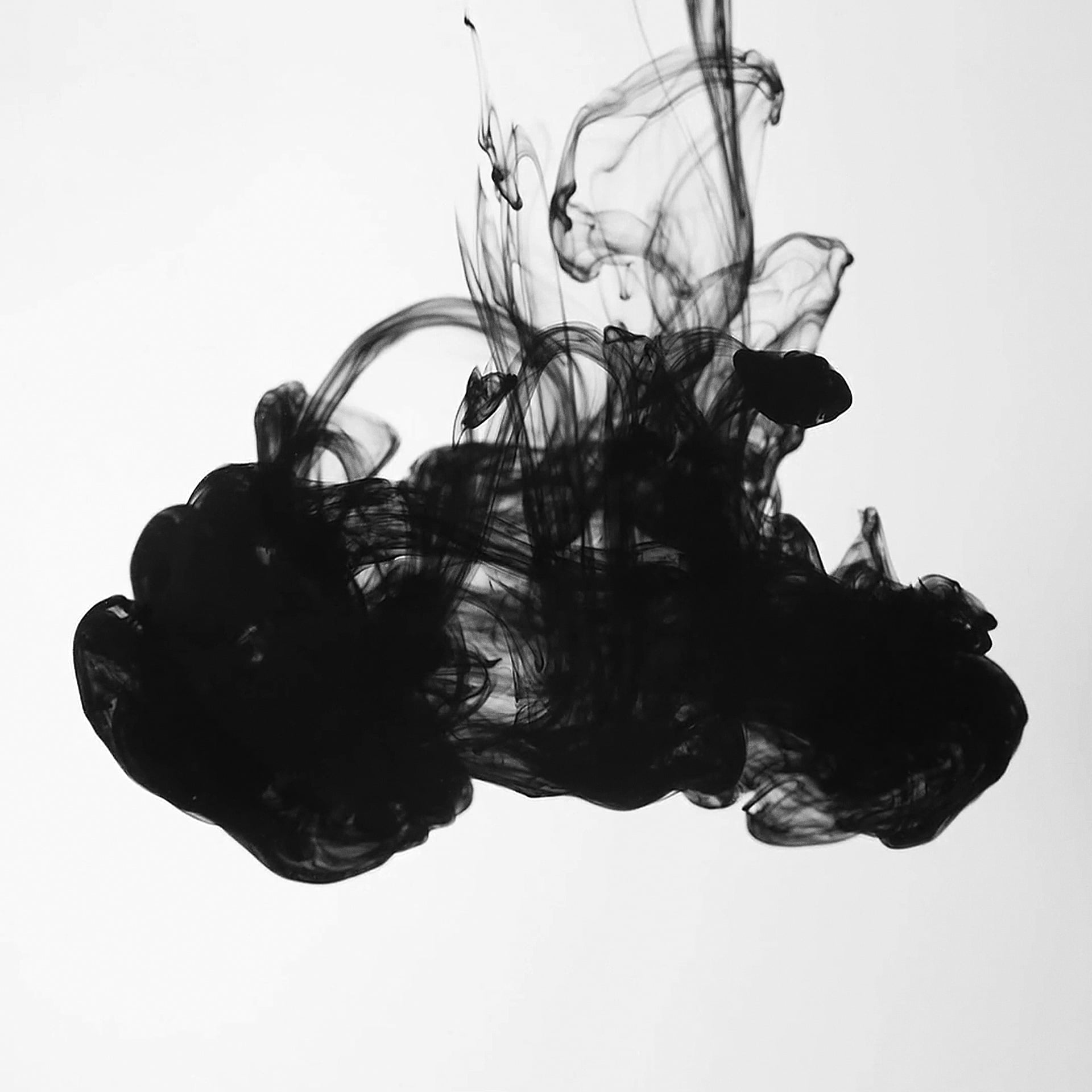 Zwarte inktvlek in water