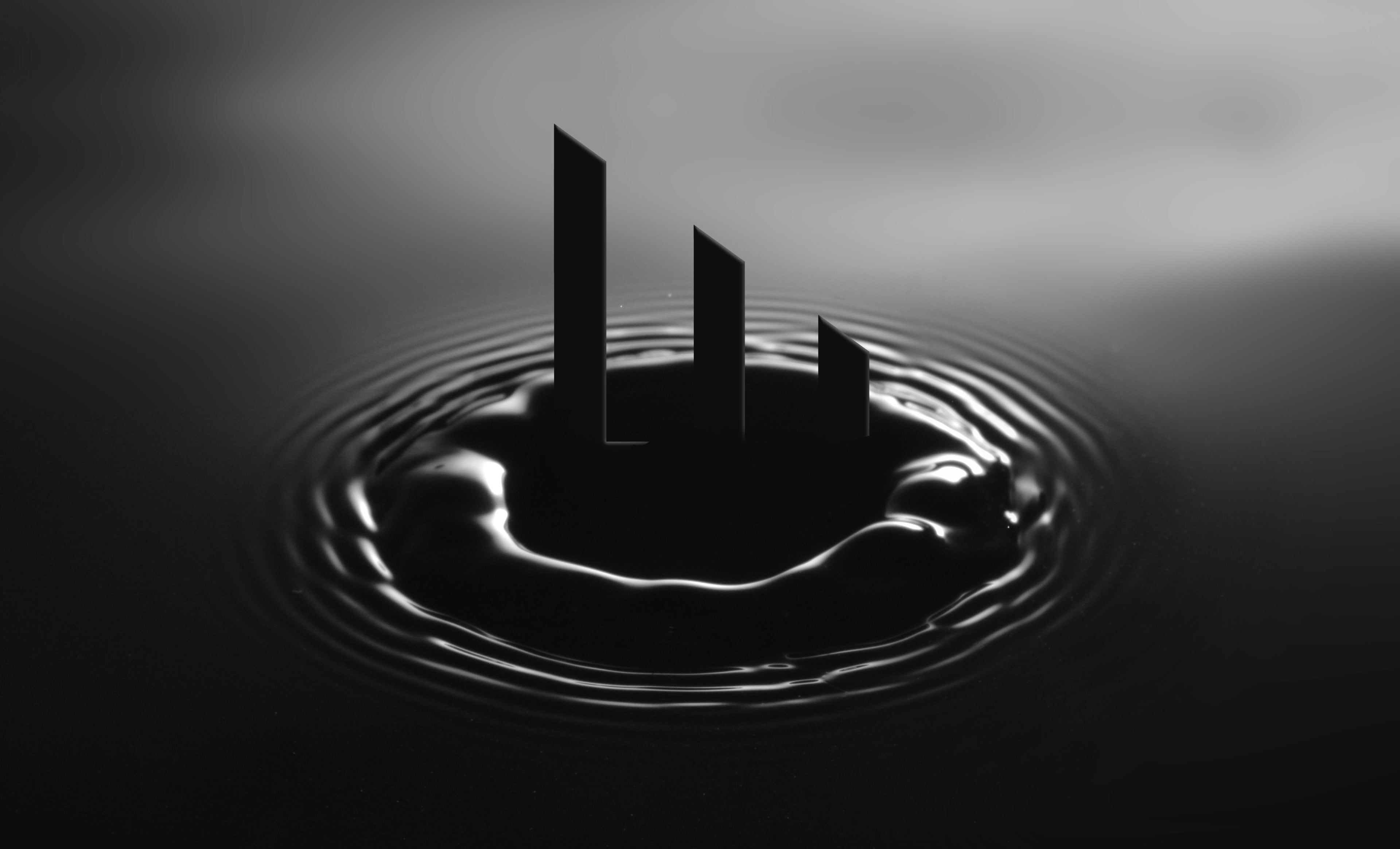 De strepen van Barini in een poel met zwarte olie