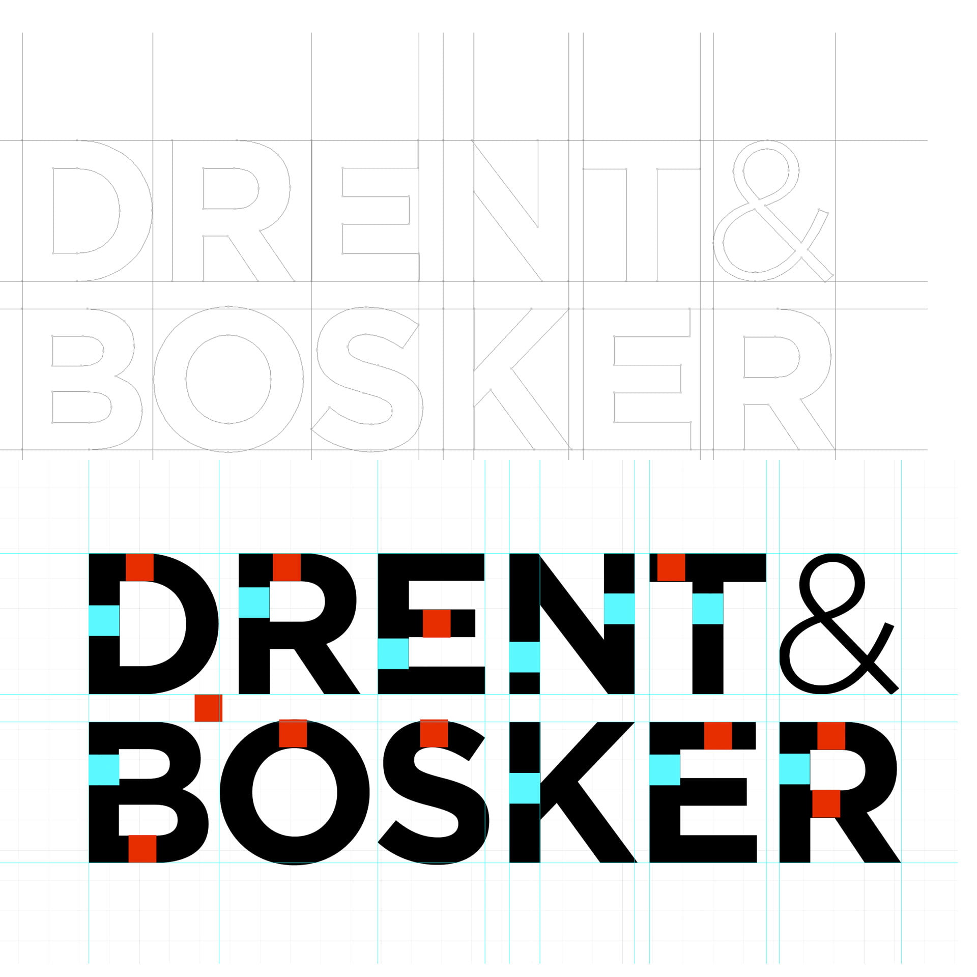 Het nauwkeurig uitlijnen van het Drent & Bosker-logo