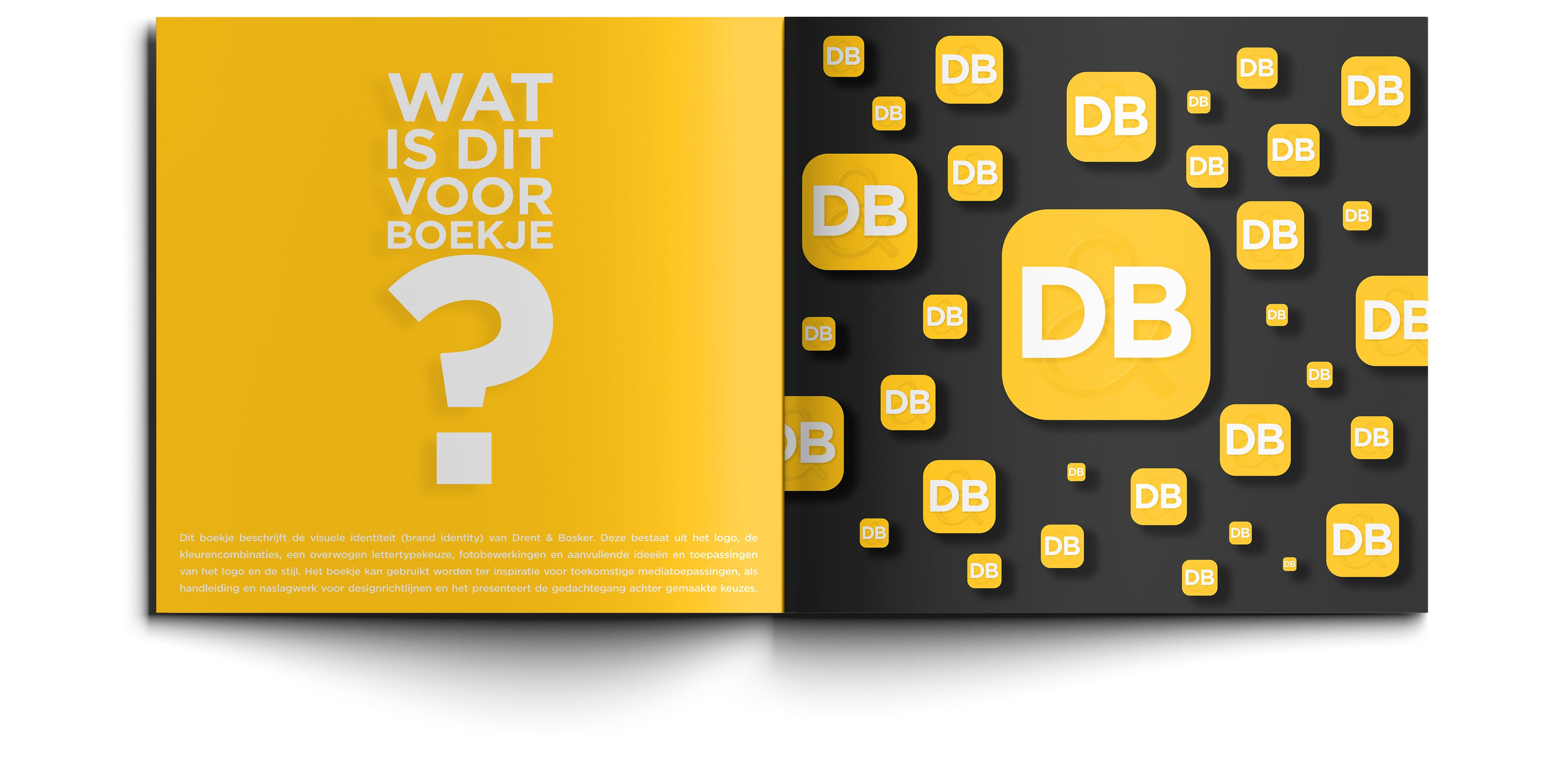 De introductiepagina van het identity book van Drent & Bosker