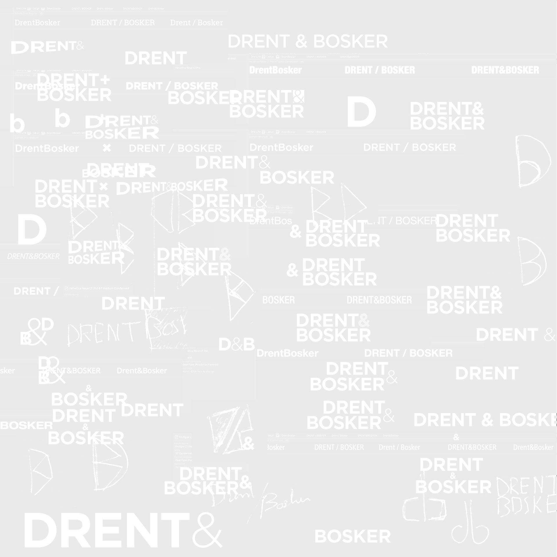 Concepten van het Drent & Bosker logo en de schrijfwijze van de bedrijfsnaam