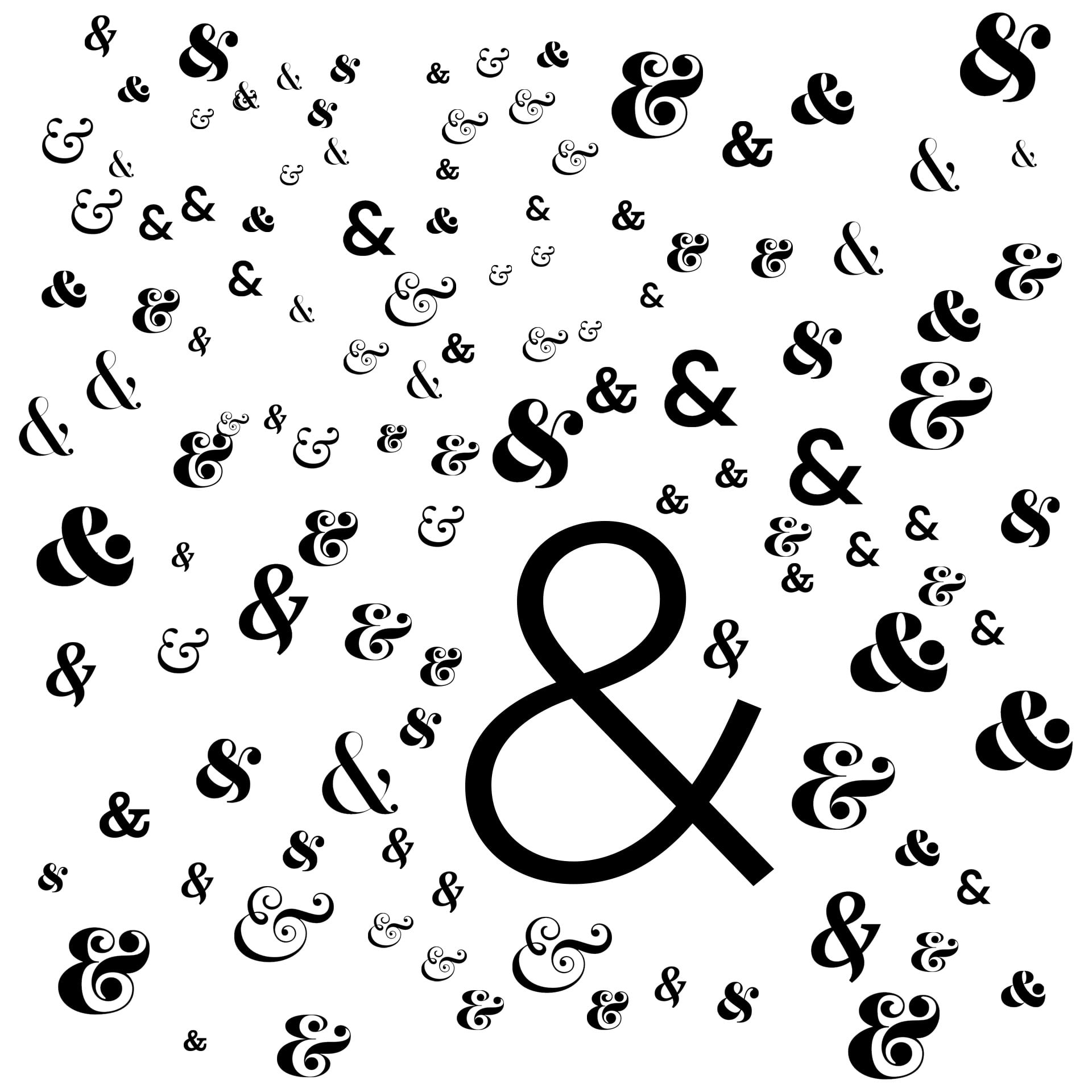 Vliegens &-tekens (ampersands) in verschillende lettertypes