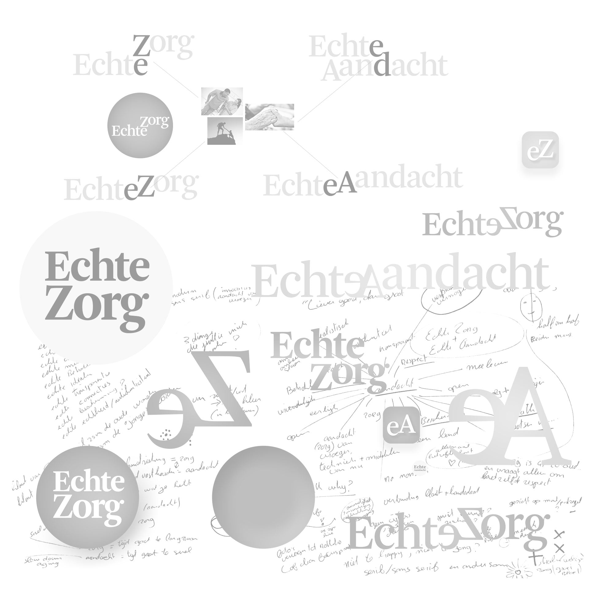 Logo-concepten voor Echte Zorg & Echte Aandacht