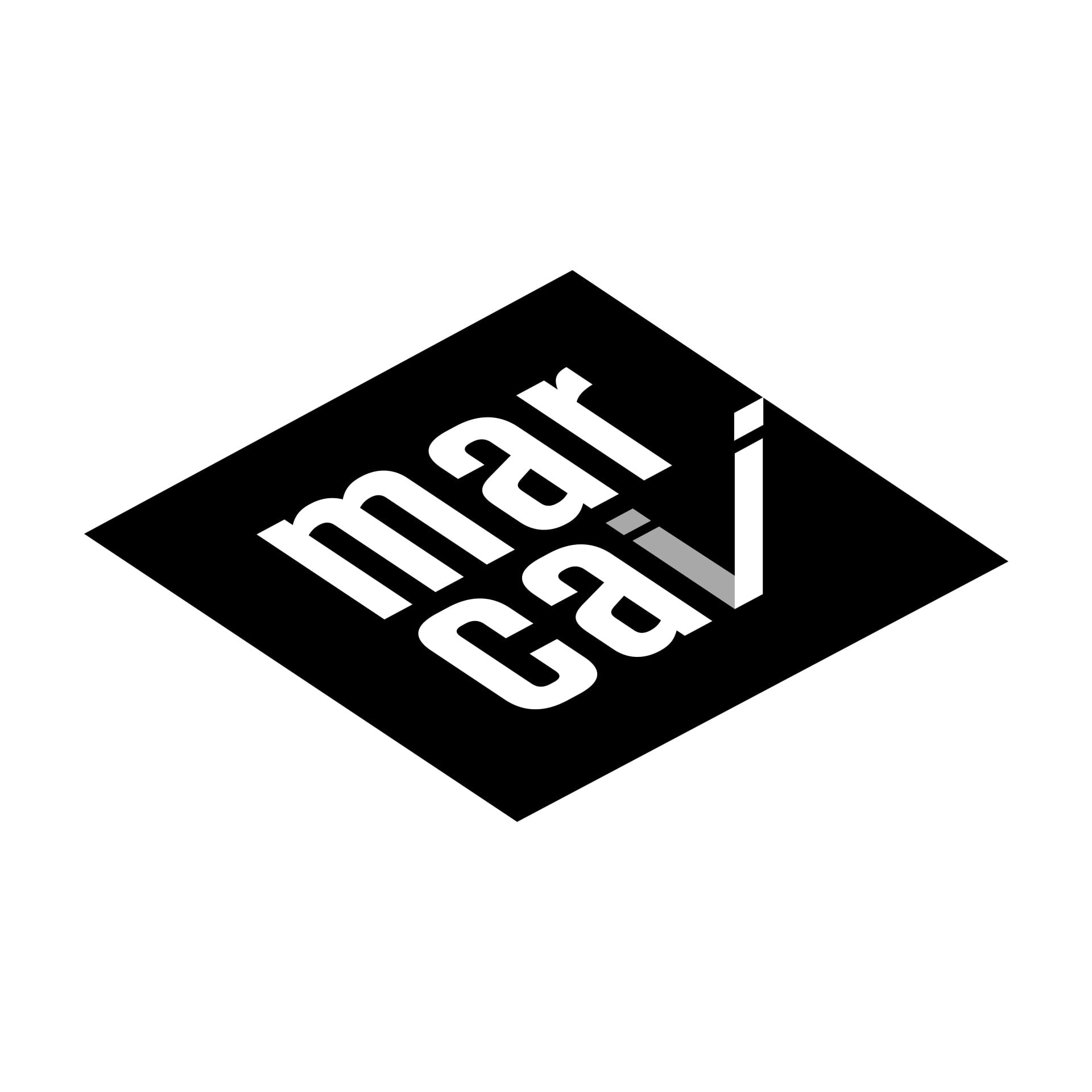 Het uiteindelijk Marcai-logo in het zwart op een witte achtergrond