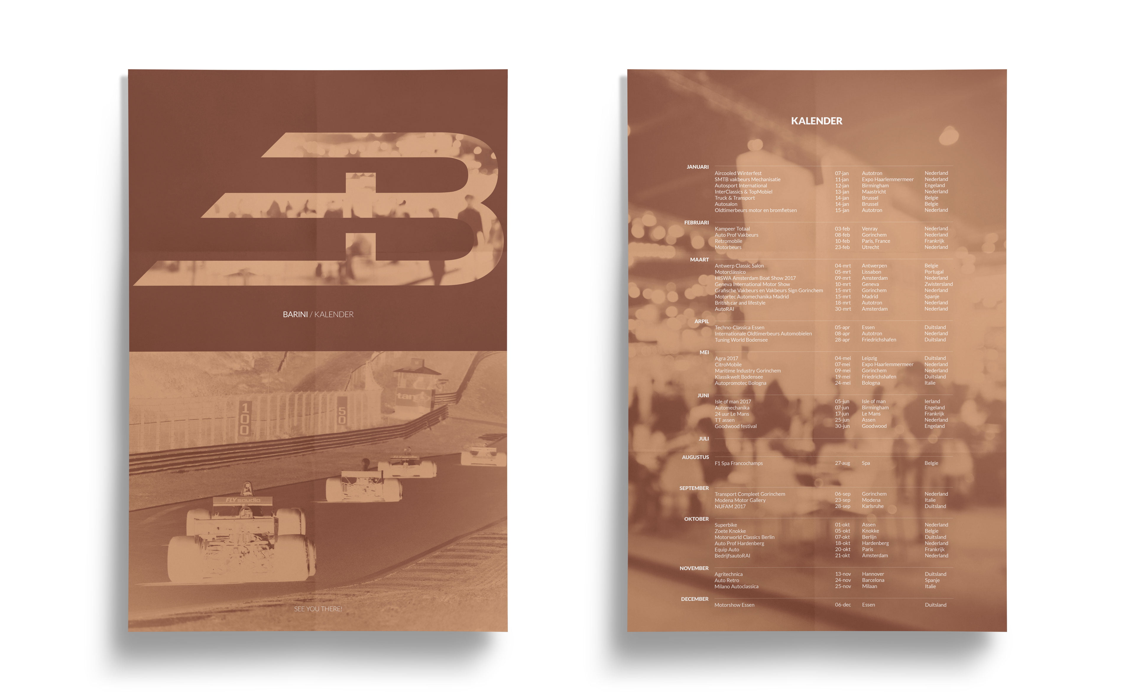 De kalender met de beurzen waar Barini aanwezig zal zijn