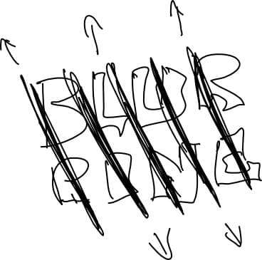 Het woord Blur boven, Ring, eronder, opgedeeld in repen die ten opzichte van elkaar verschoven zijn.