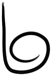 De letter B in de vorm van een soort minimalistische draaikolk. Symbolisch voor vermenging.