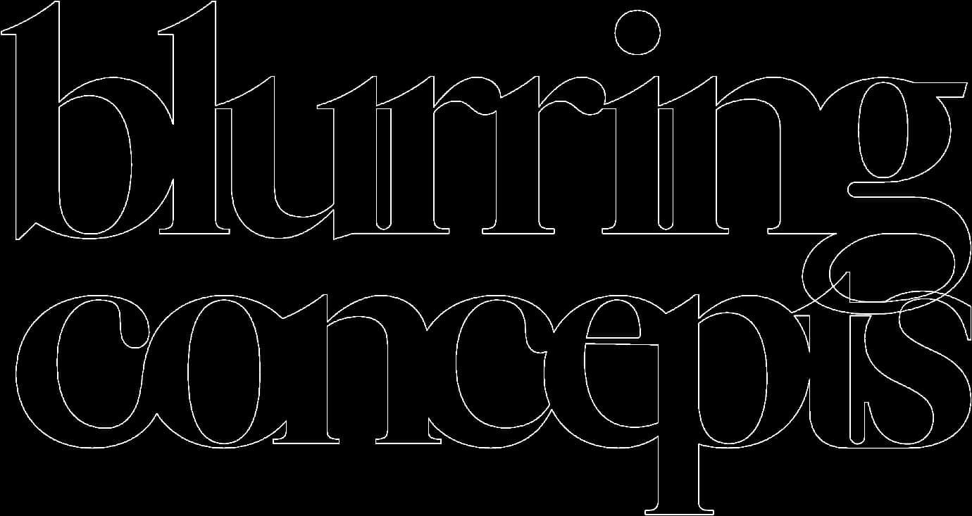 Een lijntekening van de logo-vorm van &lsquo;blurring concepts&rsquo; waarin alle letters in elkaar overgaan tot &eacute;&eacute;n vorm.