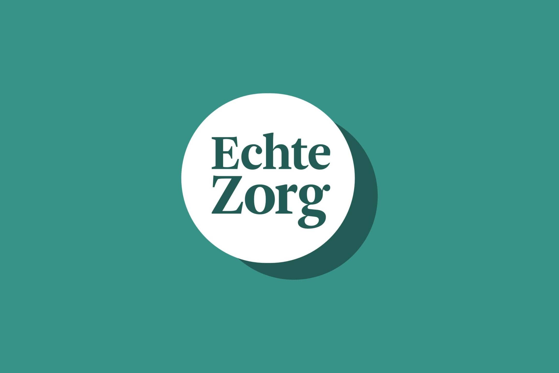 Het logo van Echte Zorg: een 3d-cirkel die deels zweeft boven een cirkelvormige kuil.