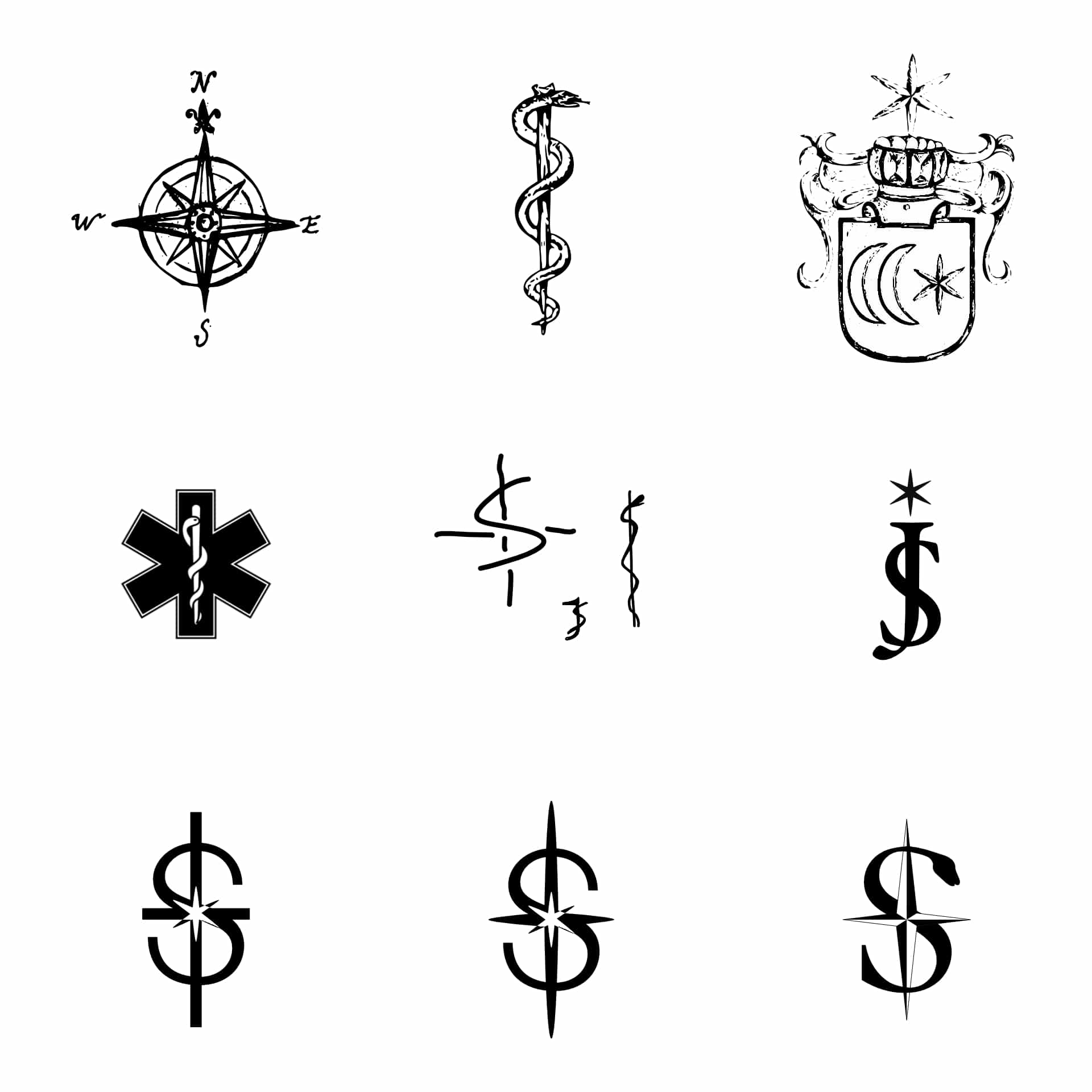 Het logo-idee van Jurjen Schortinghuis: een kompas voor ‘doen vs. zijn’ met een knipoog naar de medische wereld.